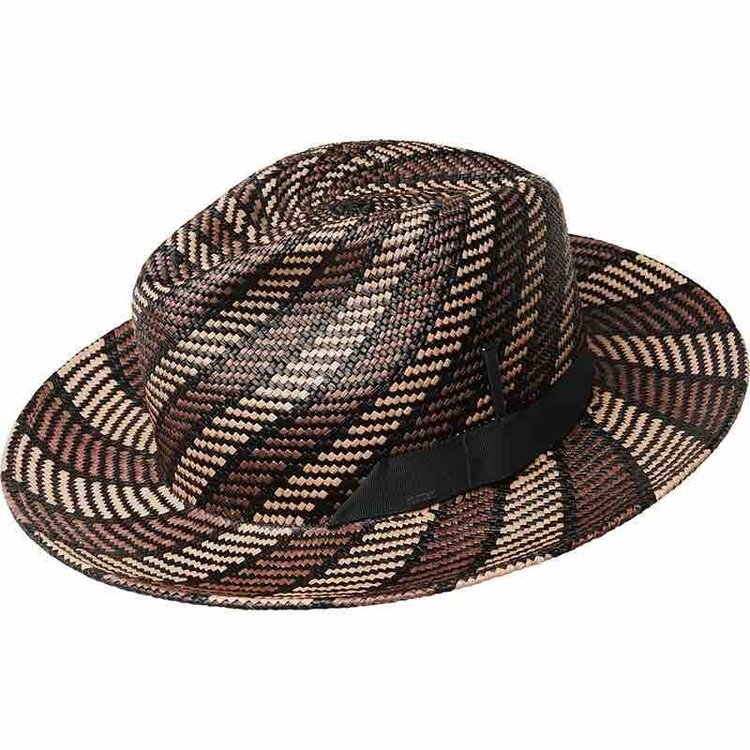 Giles Stripped Panama Straw Fedora Hat BAILEY