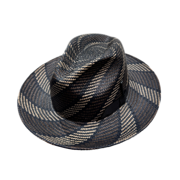 Giles Stripped Panama Straw Fedora Hat BAILEY