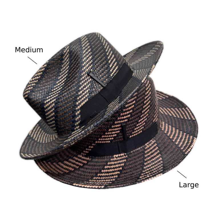 Giles Stripped Panama Straw Fedora Hat BAILEY