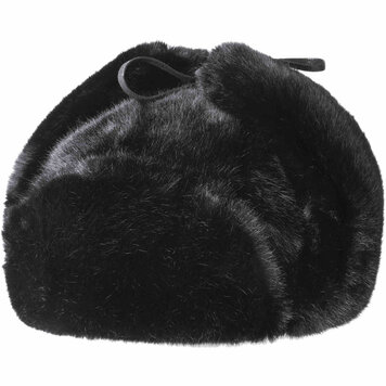 Black Faux Fur Trapper
