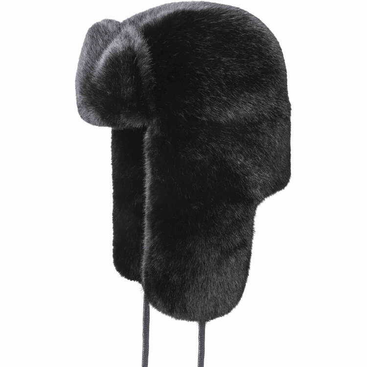 Chapka noire en fausse fourrure KANGOL