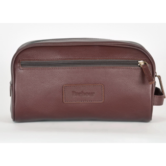 Barbour Barbour Leather Washbag Dark Brown