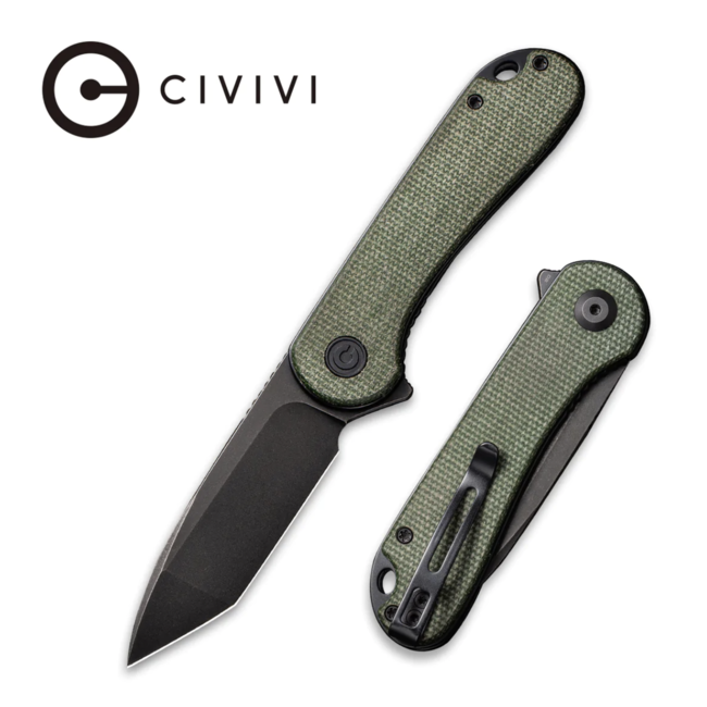 Civivi Elementum Dark Green Micarta Black Stonewash