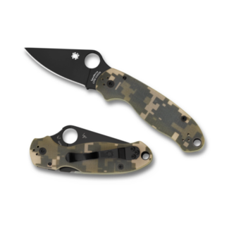 Spyderco Para 3 Camo G-10 Black Blade Plainedge