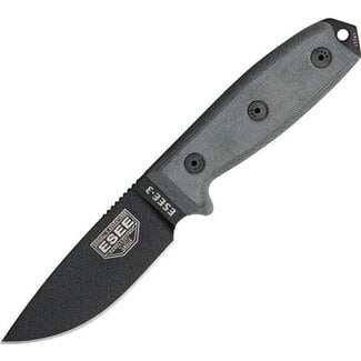 ESEE Model 3 Standard Edge Micarta Handle Black Blade