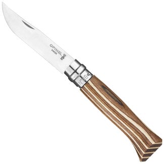 Opinel No.08 Stainless Steel Laminated Brown  Birchwood Folding Knife