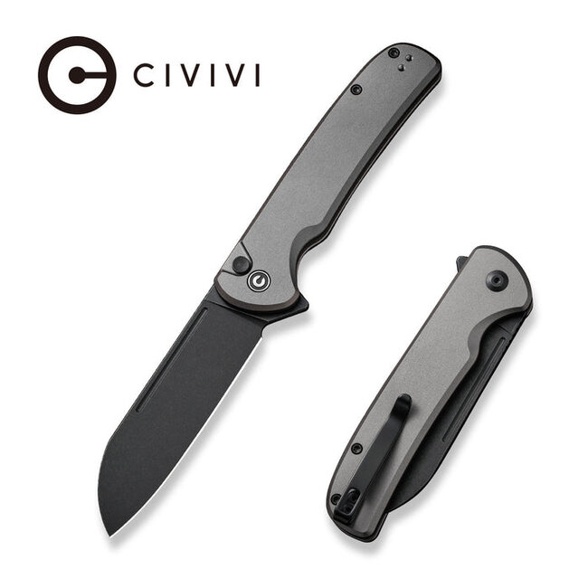 Civivi Chevalier II Button Lock Gray Aluminum