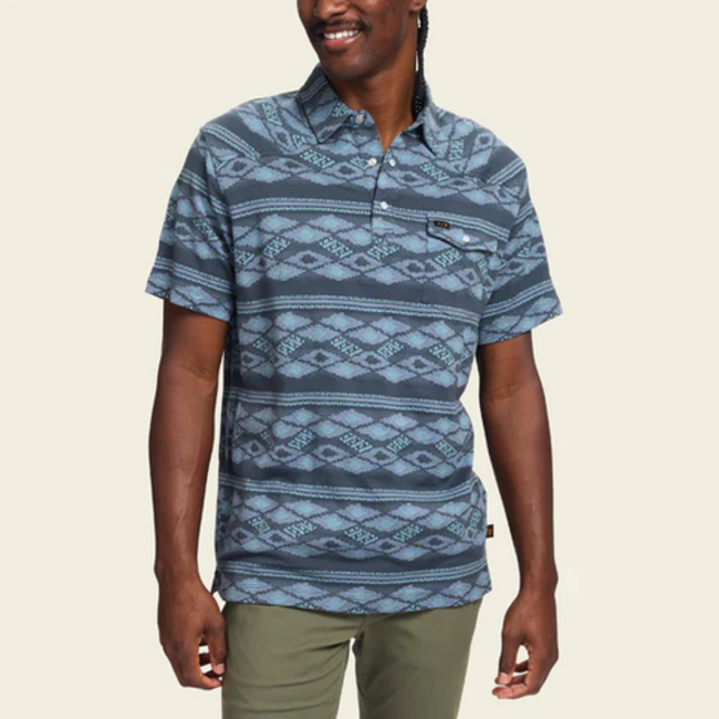 Howler Brothers Ranchero Jacquard Polo : Zango Jacquard : Blue Shimmer