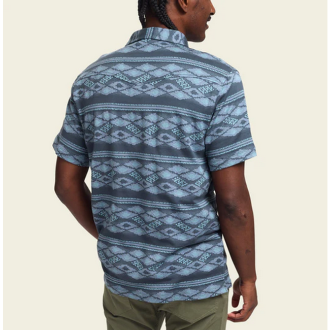 Howler Brothers Ranchero Jacquard Polo : Zango Jacquard : Blue Shimmer