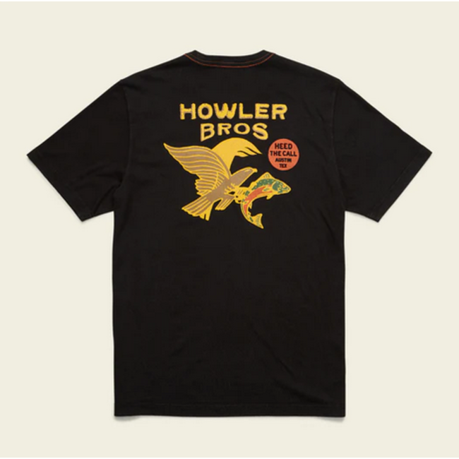 Howler Brothers Cotton Pocket T-Shirt - Osprey Prey : Black