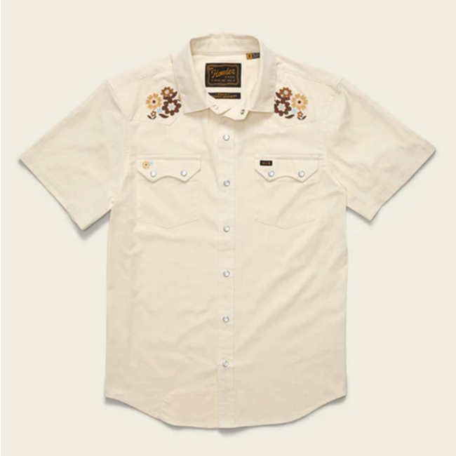 Howler Brothers Crosscut Deluxe Snapshirt - Flower Power : Off White Dobby