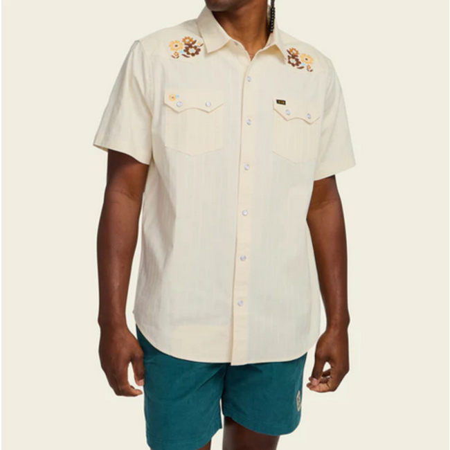 Howler Brothers Crosscut Deluxe Snapshirt - Flower Power : Off White Dobby
