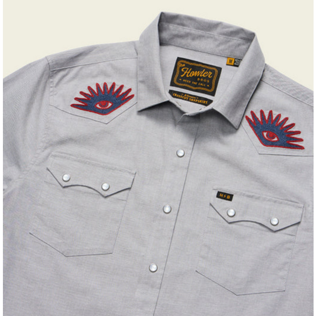 Howler Brothers Crosscut Deluxe Snapshirt - High Times : Light Grey