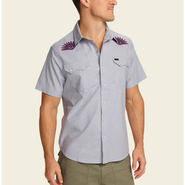 Howler Brothers Crosscut Deluxe Snapshirt - High Times : Light Grey