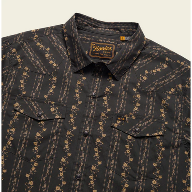 Howler Brothers H Bar B Snapshirt - Hibiscus Ribbons : Antique Black