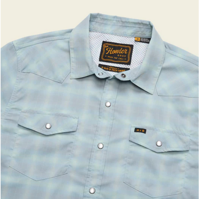 Howler Brothers H Bar B Tech Longsleeve : Kent Plaid : Iron Blue