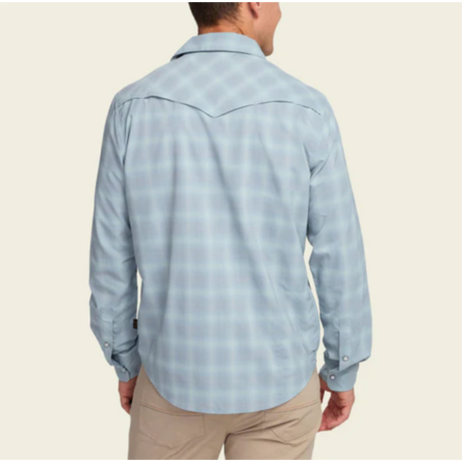 Howler Brothers H Bar B Tech Longsleeve : Kent Plaid : Iron Blue