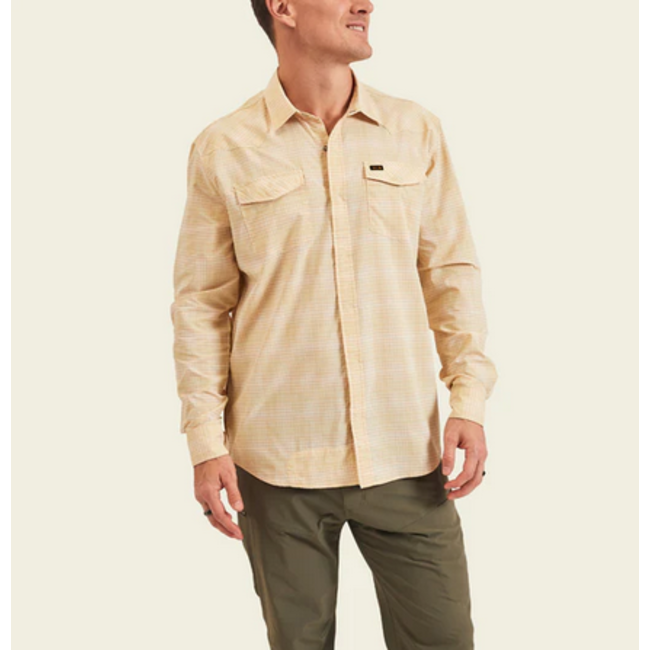 Howler Brothers H Bar B Tech Longsleeve : Mosquero Stripe : Brown Rice