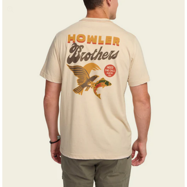 Howler Brothers Pocket T-Shirt : Osprey Prey : Sand Heather