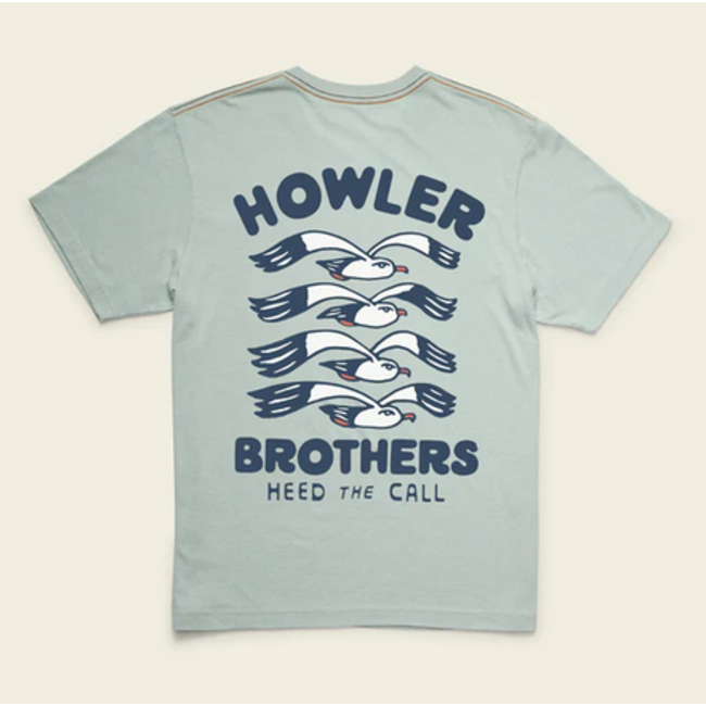 Howler Brothers Cotton T-Shirt : Flocka Seagulls : Puritan Grey