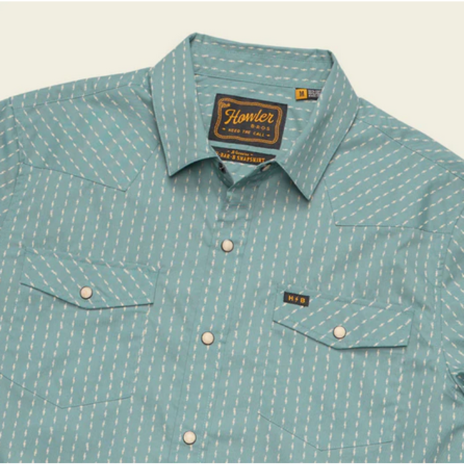 Howler Brothers H Bar B snapshirt : Power Lines : Smoke Blue