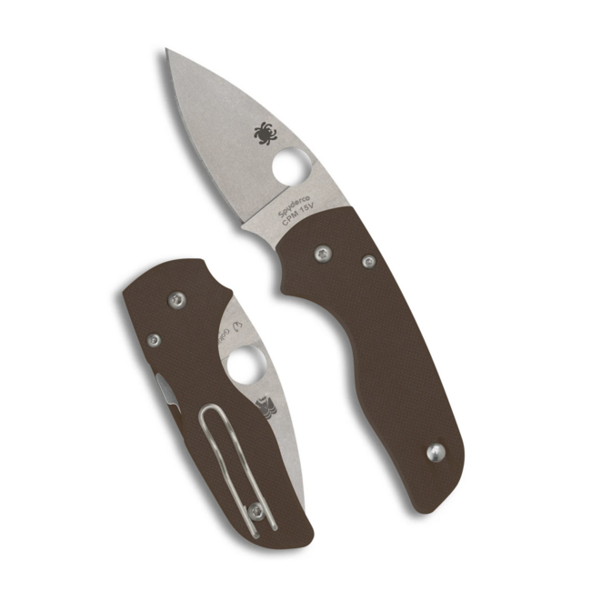 Spyderco Lil Native Brown G-10 CPM15V Plainedge