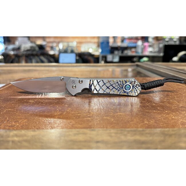 Chris Reeve Knives Small Sebenza 31 Graphic Unique with Cabochon, Drop Point, Unique Graphic: Artist's Choice