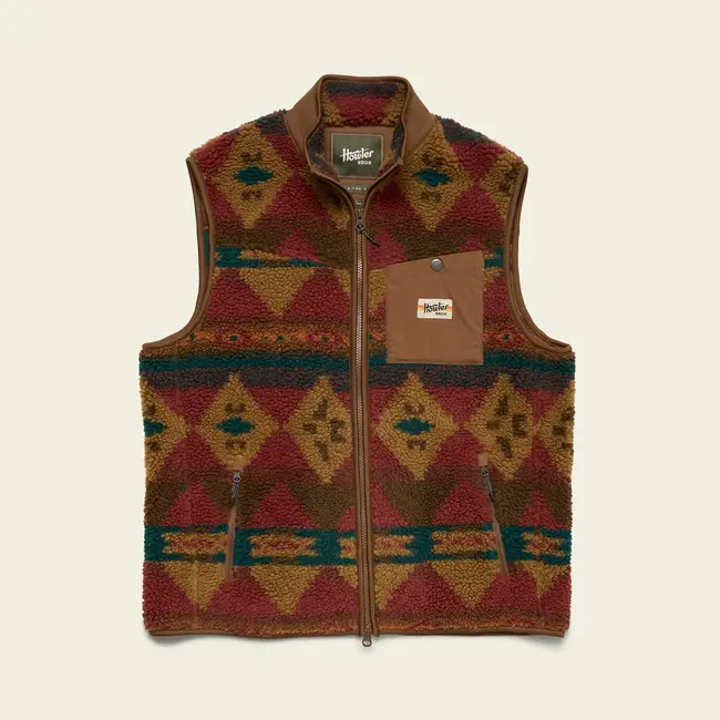 Howler Brothers Chisos Fleece Vest - Mitla Motifs : Russet