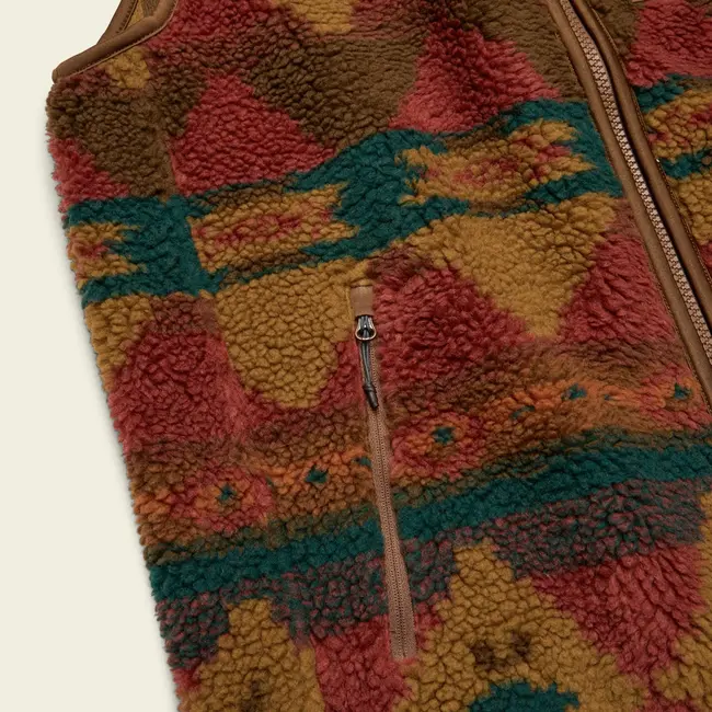 Howler Brothers Chisos Fleece Vest - Mitla Motifs : Russet