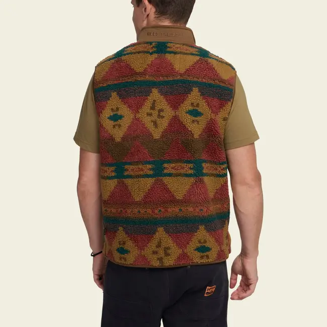 Howler Brothers Chisos Fleece Vest - Mitla Motifs : Russet