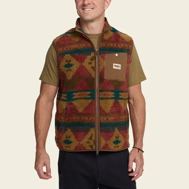 Howler Brothers Chisos Fleece Vest - Mitla Motifs : Russet