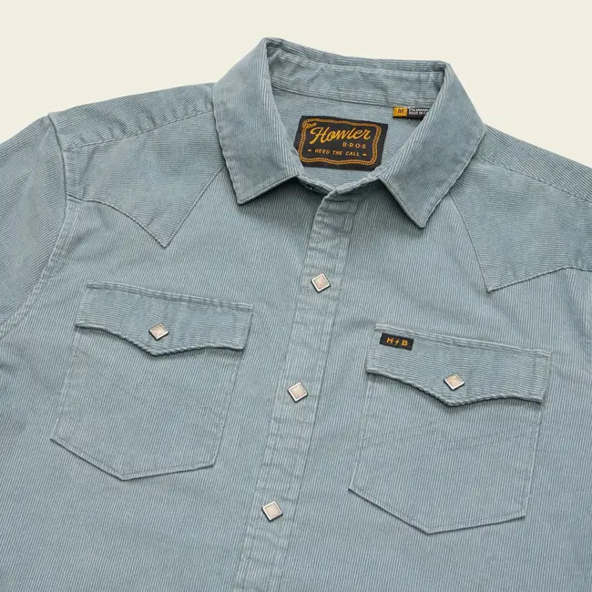 Howler Brothers Banning Corduroy Snapshirt - Iron Blue