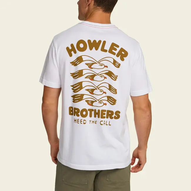 Howler Brothers Cotton T-Shirt - Flocka Seagulls : Vintage White