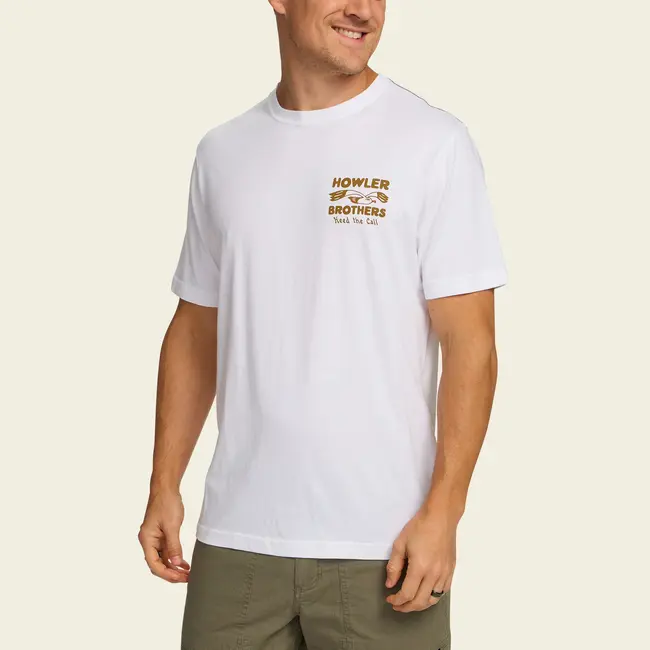 Howler Brothers Cotton T-Shirt - Flocka Seagulls : Vintage White