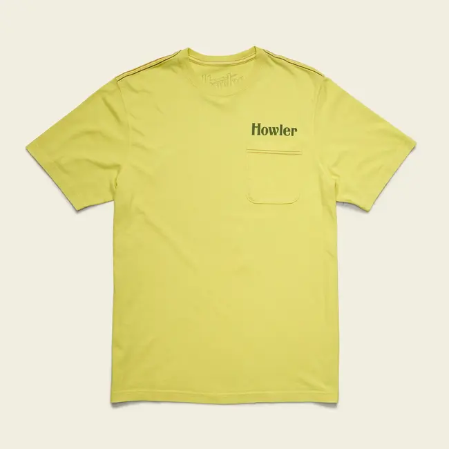 Howler Brothers Cotton Pocket T-Shirt - El Monito : Chartreuse