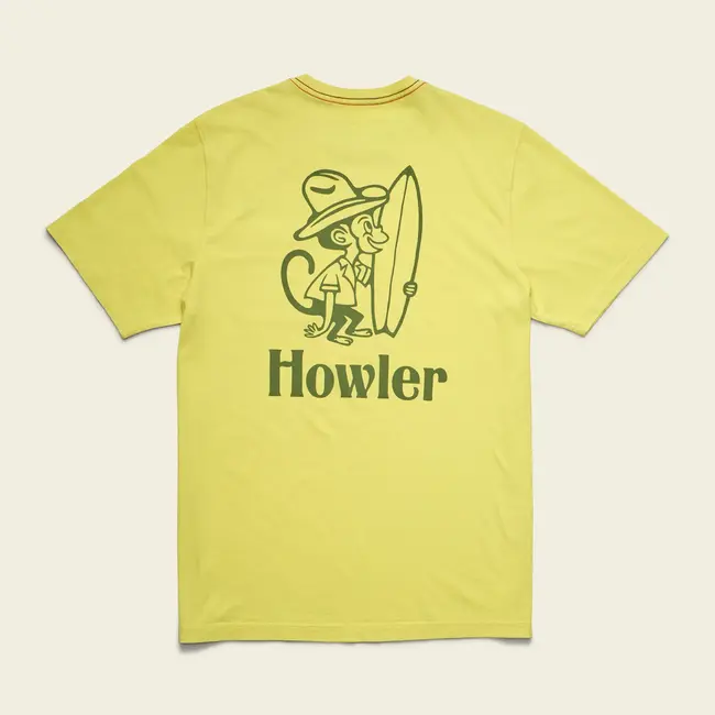 Howler Brothers Cotton Pocket T-Shirt - El Monito : Chartreuse