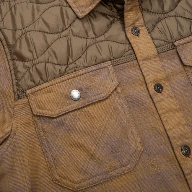 Howler Brothers Quintana Quilted Flannel - Big Barrett Plaid : Swamp