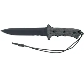 Chris Reeve Knives Green Beret 7" Micarta Canvas, Spear Point Serrated Cerakote