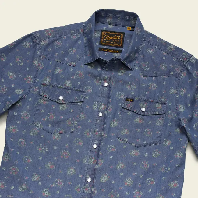 Howler Brothers H Bar B Snapshirt - Bouquets : Washed Indigo