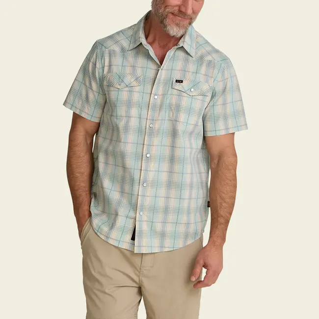 Howler Brothers H Bar B Snapshirt - Prairie Plaid : Seafoam