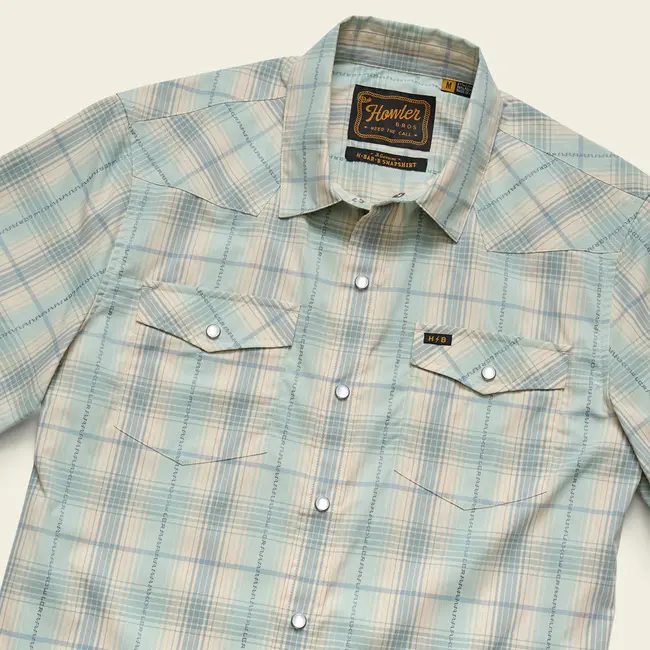 Howler Brothers H Bar B Snapshirt - Prairie Plaid : Seafoam