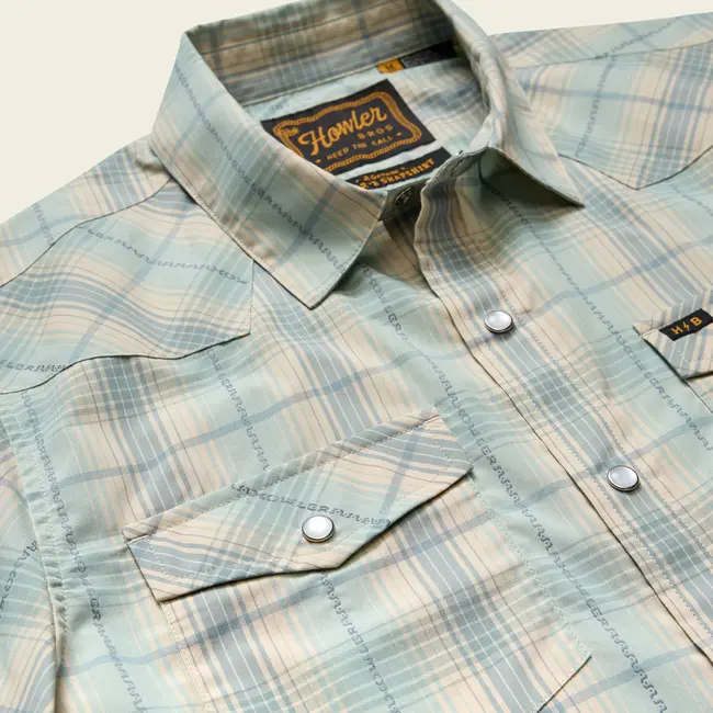 Howler Brothers H Bar B Snapshirt - Prairie Plaid : Seafoam
