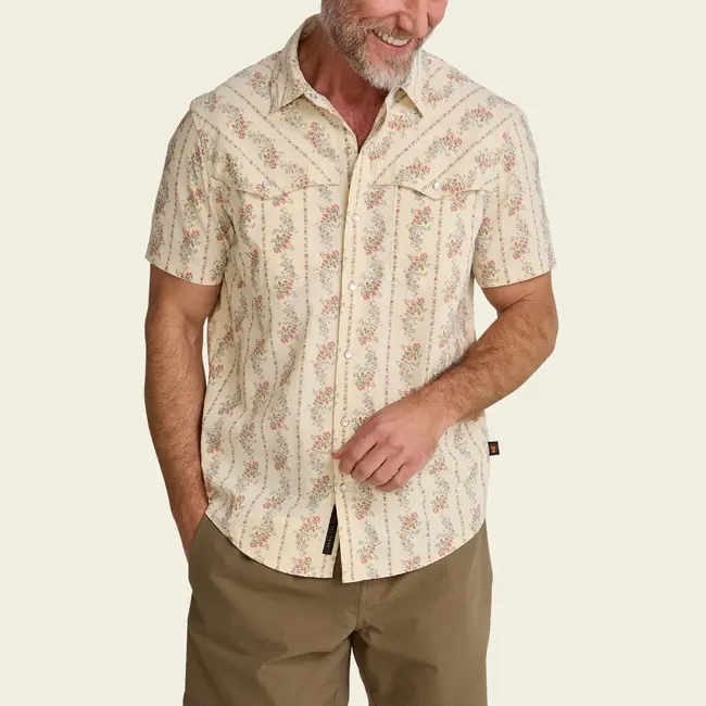 Howler Brothers Open Country Tech Shirt - Grampa's Curtains : Natural