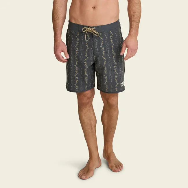 Howler Brothers Bruja Boardshorts - Hibiscus Ribbons : Antique Black