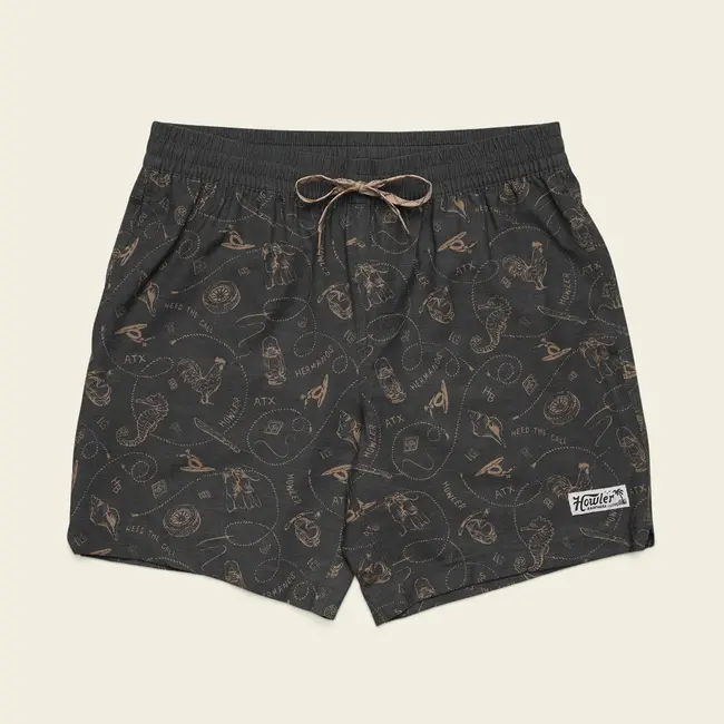 Howler Brothers Deep Set Boardshorts - Sea Rodeo : Antique Black