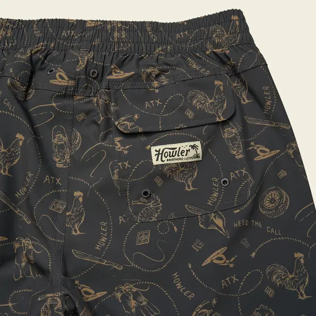 Howler Brothers Deep Set Boardshorts - Sea Rodeo : Antique Black