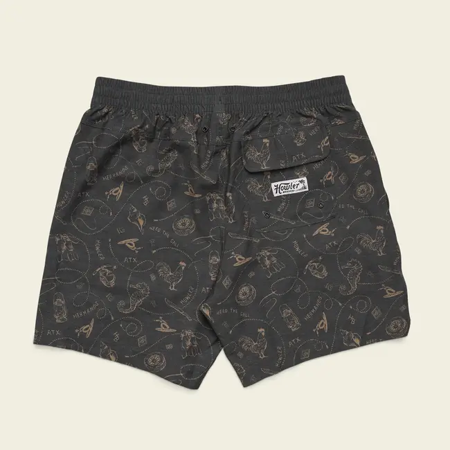 Howler Brothers Deep Set Boardshorts - Sea Rodeo : Antique Black