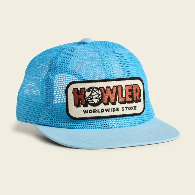 Howler Brothers Unstructured Snapback Hats - Worldwide Stoke : Light Blue