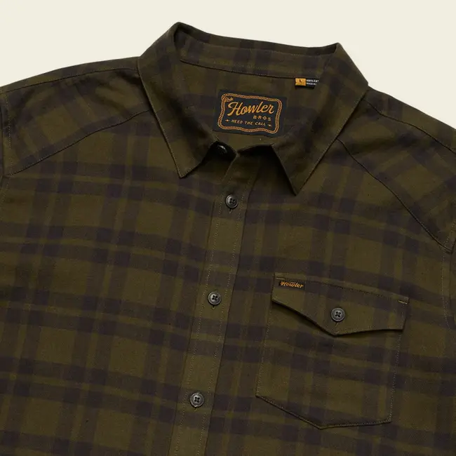 Howler Brothers La Grange Lightweight Flannel : Cohen Plaid : Dark Olive