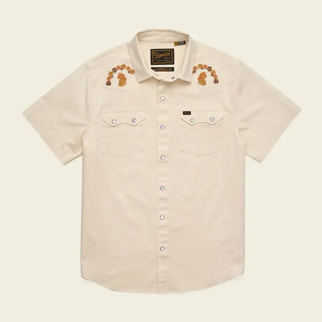 Howler Brothers Crosscut Deluxe Snapshirt - Fowl Play : Off White Dobby